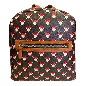 Brown & Black Minnie Head Lattice Backpack